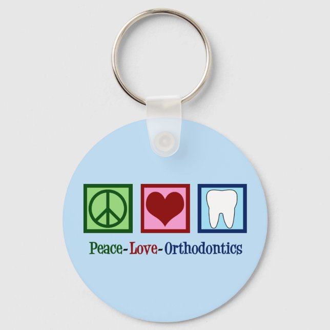 Peace Liebe Orthodontics Office Niedlich Orthodont Schlüsselanhänger (Vorderseite)