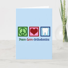 Peace Liebe Orthodontie Orthodontist Ferienkarte Feiertagskarte