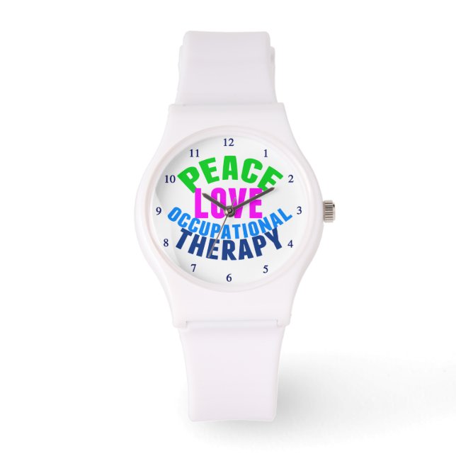 Peace Liebe OT Arbeitstherapeut Armbanduhr (Vorderseite)