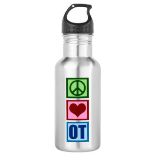 Peace Liebe OT Arbeitstherapeut Edelstahlflasche
