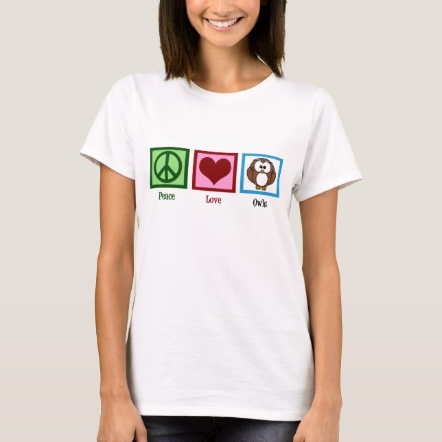 Peace Liebe Owls T-Shirt (Vorderseite)
