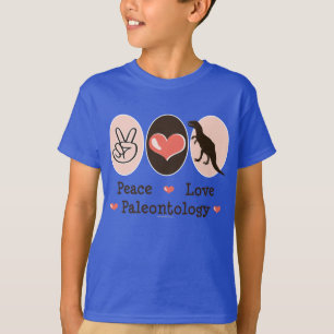 Peace Liebe Paleontology Kids Oranic Tshirt
