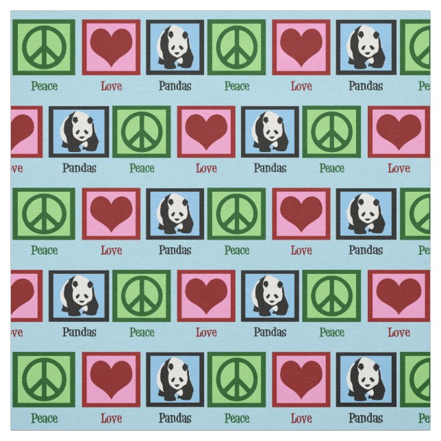 Peace Liebe Panda Bear Stoff (Muster)