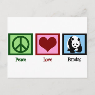 Peace Liebe Pandas Postkarte