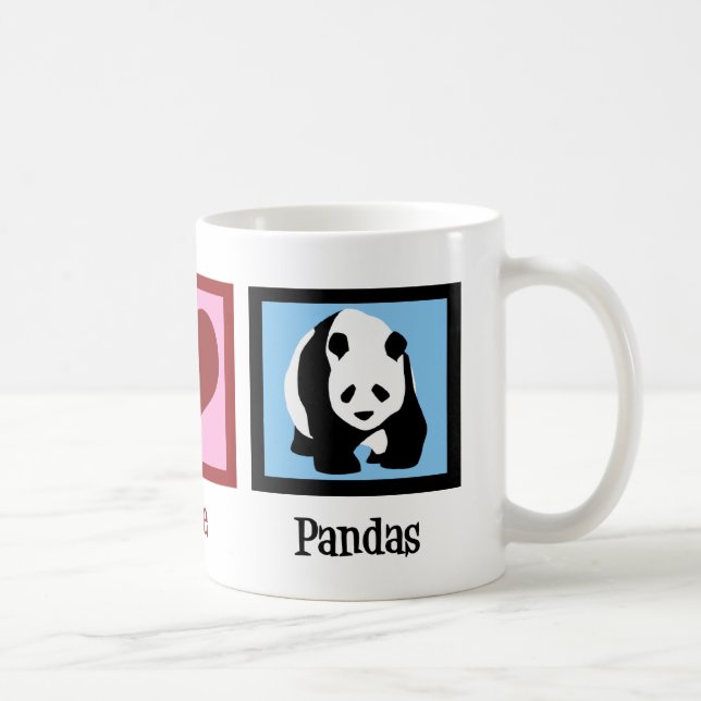 Peace Liebe Pandas Tasse (Rechts)