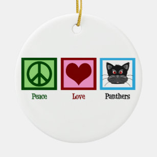 Peace Liebe Panthers Keramikornament