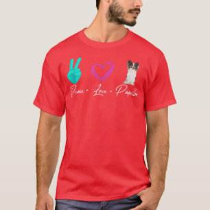 Peace Liebe Papillon Funny Dog Owner T-Shirt