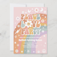 Peace Liebe Party Hippie Rainbow 70er Birthday Par