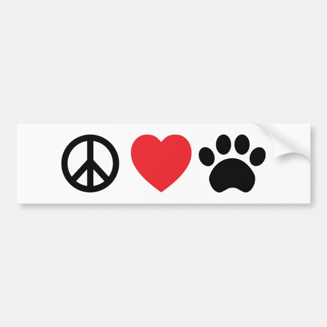 Peace Liebe Paw Autoaufkleber (Vorne)