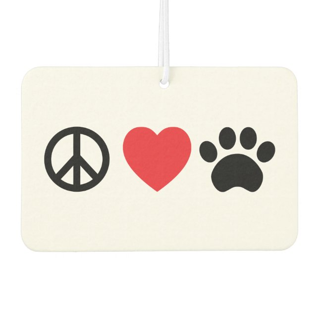 Peace Liebe Paw Car Air Freshener Autolufterfrischer (Vorderseite)