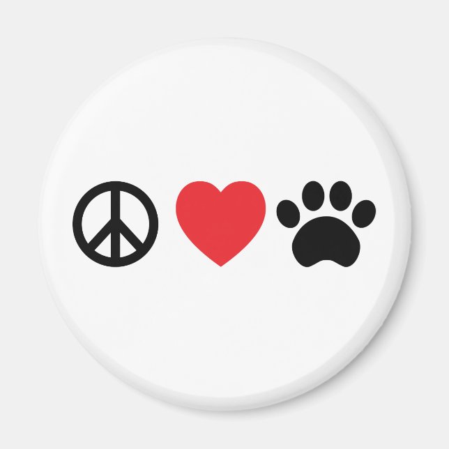 Peace Liebe Paw Magnet (Vorne)
