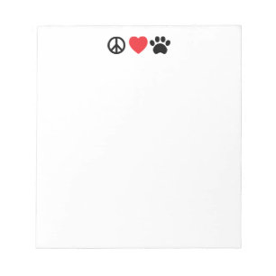Peace Liebe Paw Notepad Notizblock