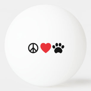 Peace Liebe Paw Tischtennisball