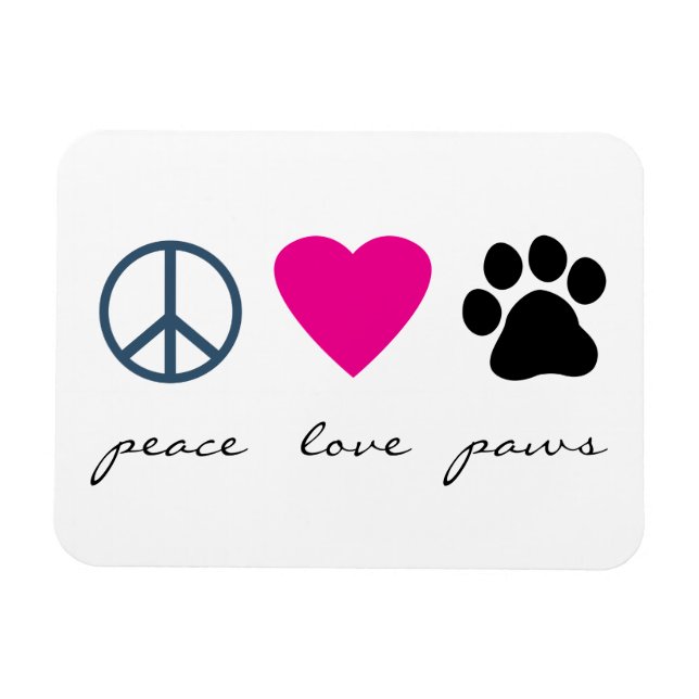Peace Liebe Paws Magnet (Horizontal)