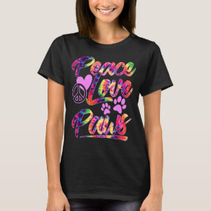 PEACE LIEBE & PAWS Niedlicher Welpenhund und Kitty T-Shirt