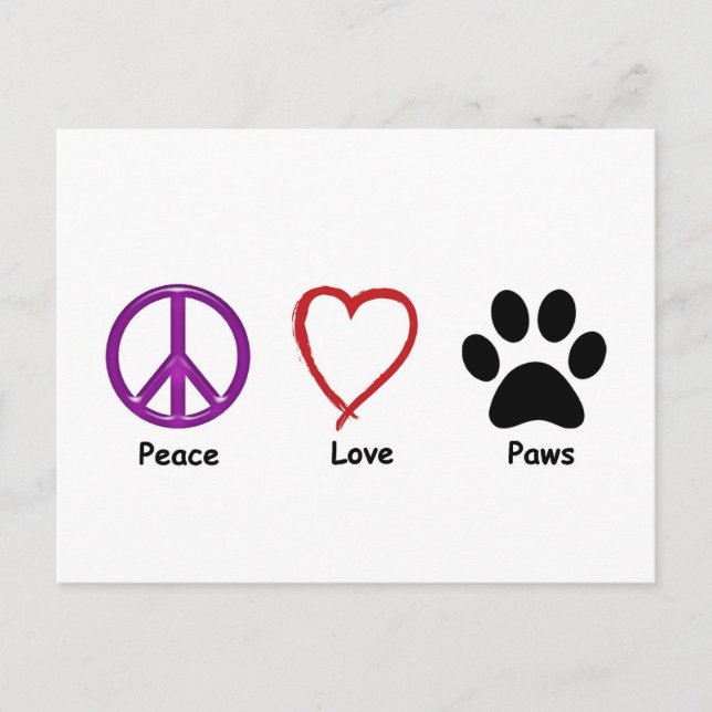 Peace Liebe Paws Postkarte (Vorderseite)