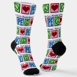Peace Liebe PE Physischer Bildung Lehrer Socken