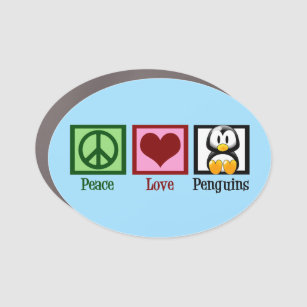 Peace Liebe Penguins Auto Magnet