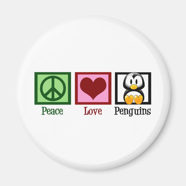 Peace Liebe Penguins Magnet (Vorne)