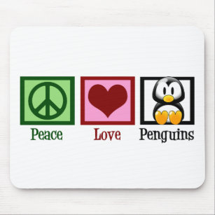 Peace Liebe Penguins Mousepad