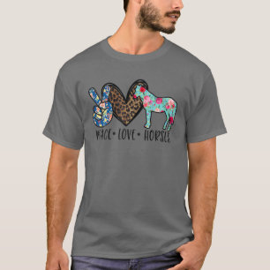 Peace Liebe Pferde Funny für Pferd Lover Girls Ess T-Shirt