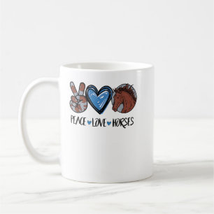 Peace Liebe Pferde Funny T-Shirt für Pferd Lover T Kaffeetasse