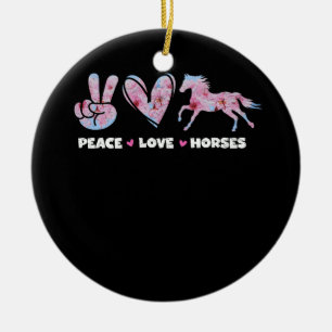 Peace Liebe Pferde Niedliches Pferd Lover Blume Ra Keramik Ornament