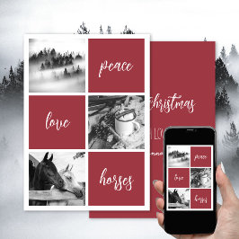 Peace Liebe Pferde Pferde Liebhaber Weihnachtsfeie Feiertagskarte