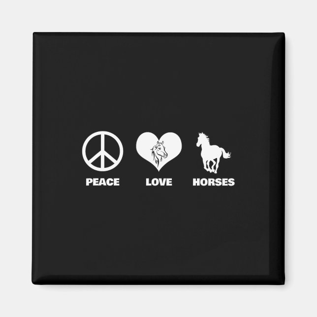 Peace Liebe Pferde Reitsport Reiten Magnet (Vorne)