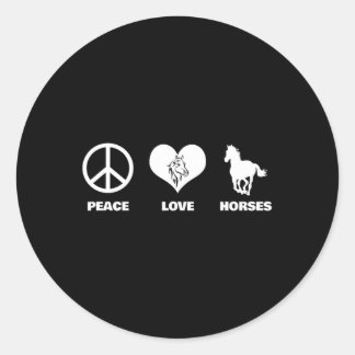 Peace Liebe Pferde Reitsport Reiten Runder Aufkleber
