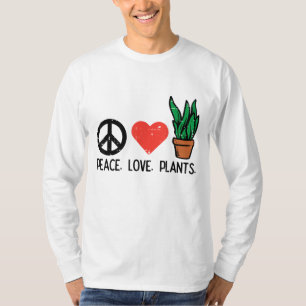 Peace Liebe Pflanze Gartenarbeit Hippie Gardener M T-Shirt