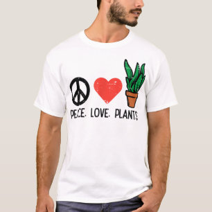 Peace Liebe Pflanze Gartenarbeit Hippie Gardener M T-Shirt