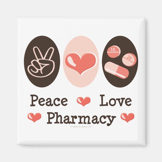 Peace Liebe Pharmacy Magnet (Vorne)