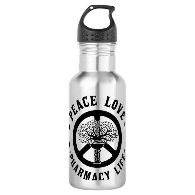 Peace Liebe Pharmacy Technicer Apotheker Edelstahlflasche (Vorderseite)