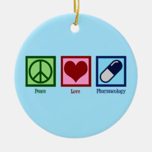 Peace Liebe Pharmokologie Keramik Ornament