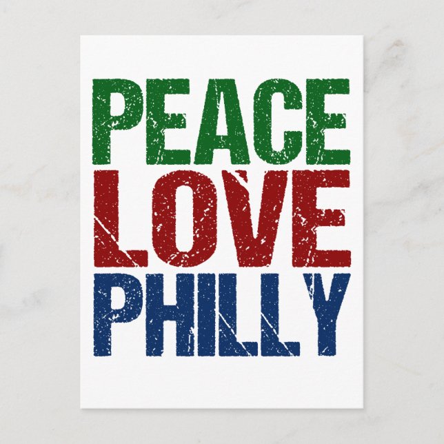 Peace Liebe Philly Postkarte (Vorderseite)