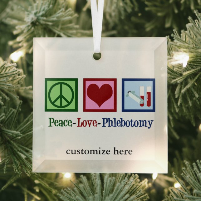 Peace Liebe Phlebotomie Personalisiert Weihnachten Ornament Aus Glas (Insitu)