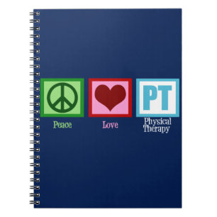 Peace Liebe Physical Therapy Blue PT Notizblock