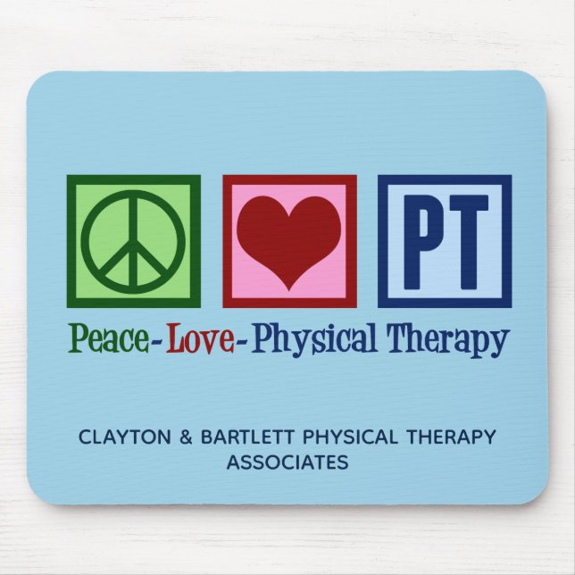 Peace Liebe Physical Therapy Custom PT Office Blue Mousepad (Vorne)