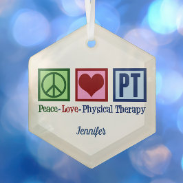 Peace Liebe Physikalische Therapie Custom PT Weihn Ornament Aus Glas