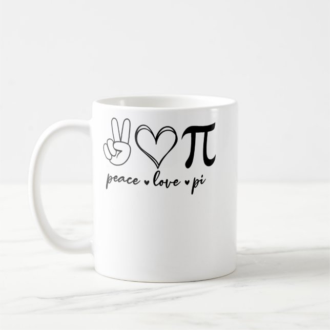 Peace Liebe Pi Math Liebe Pi Day Mathematik Mathem Kaffeetasse (Links)