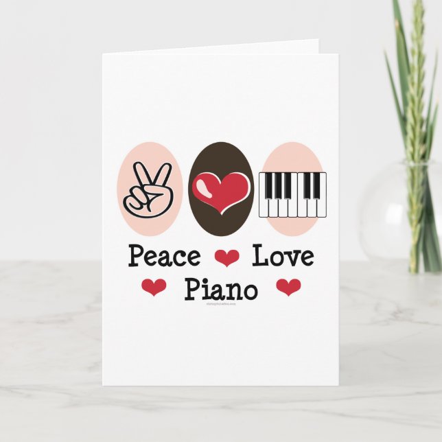 Peace Liebe Piano Grußkarte Karte (Vorderseite)