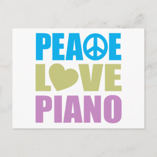 Peace Liebe Piano Postkarte