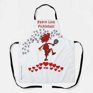 Peace Liebe Pickleball All-Over-Print-Schürze Schürze