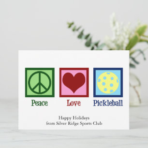 Peace Liebe Pickleball Niedlich anpassbar Feiertagskarte