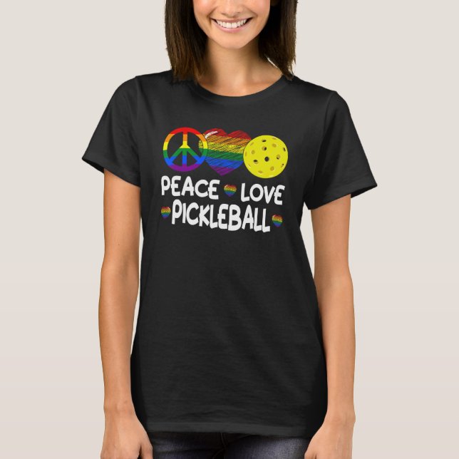 Peace Liebe Pickleball Paddleball Lover I Liebe Pi T-Shirt (Vorderseite)