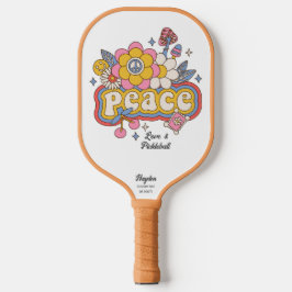 Peace Liebe & Pickleball Word Art Custom Text Name Schläger