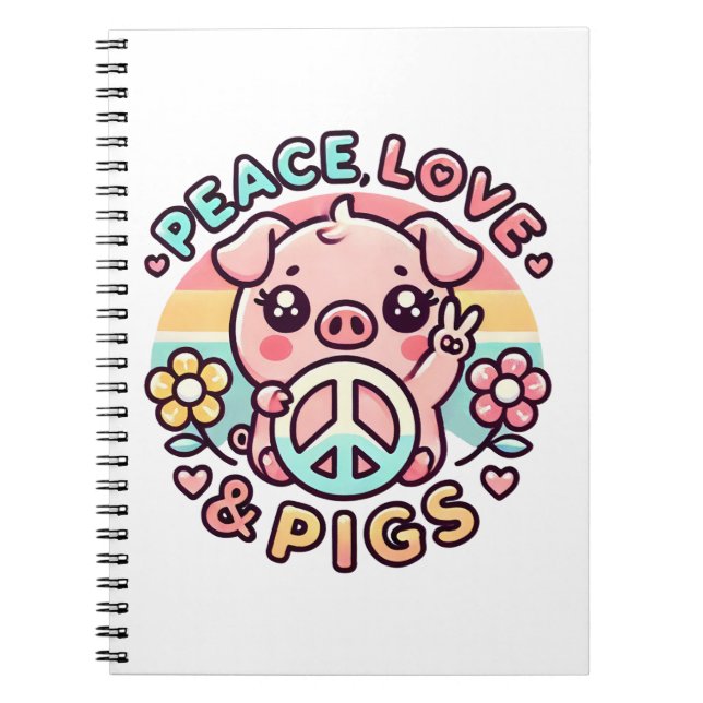 Peace Liebe & Pigment Notebook Notizblock (Vorderseite)