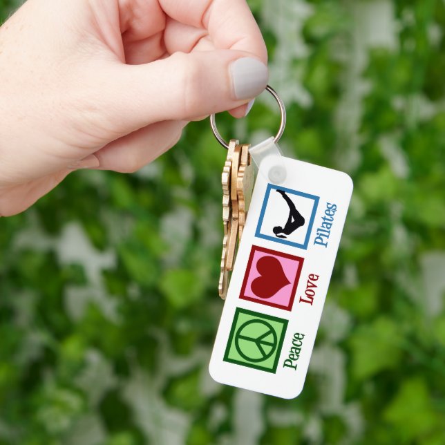 Peace Liebe Pilates Instructor Niedlich Personalis Schlüsselanhänger (Hand)