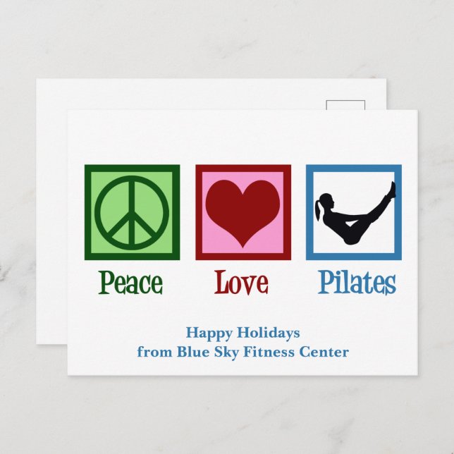 Peace Liebe Pilates Niedlicher individueller Urlau Postkarte (Vorne/Hinten)
